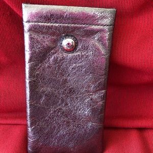 Coach leather sunglasses case gunmetal gray